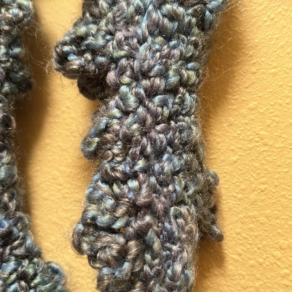 Skinny blue grey scarf